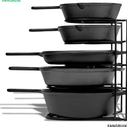 fangruik Utensil Kitchen Rack 5 Slot Iron Kitchen Rack for Organizing Pots, Pans, Plates, and Lids Iron-picture-18