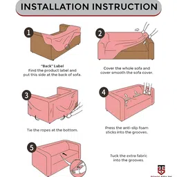 TONY STARK Navy Blue Textured 1 Seater Sofa Cover With Arms image 2