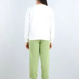 AWW HUNNIE Girls Graphic Printed Round Neck Sweatshirt & Mid-Rise Joggers image 5