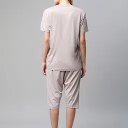 mack jonney VIMAL JONNEY Women Taupe Capri Tracksuit image 5