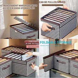 HOUSE OF QUIRK Grey Printed Non Woven Foldable Drawer Organizers image 5