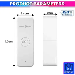 amiciSmart WiFi SOS Call Button Wireless Emergency Alert Transmitter Wireless Sensor Security System image 4