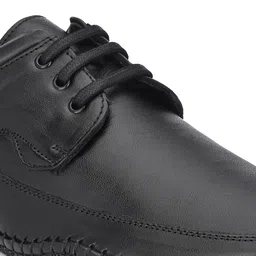 Mactree Men Black Solid Leather Formal Derbys image 2