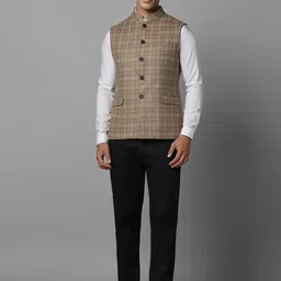 Louis Philippe Checked Woolen Nehru Jackets image 5