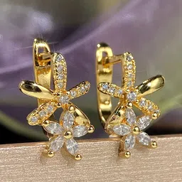 Jewels Galaxy Gold-Plated Star Shaped Studs Earrings image 3