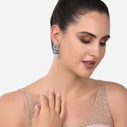 Zaveri Pearls Dome Shaped Jhumkas Earrings image 5