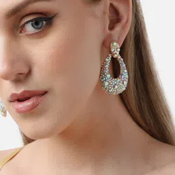 SOHI Gold-Plated Contemporary Chandbalis Earrings-picture-57