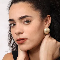 VENI Gold Plated Circular Stud Earrings image 5