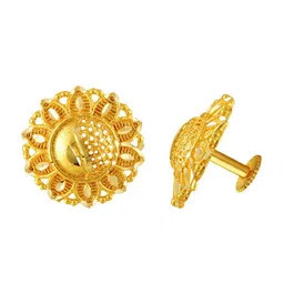 MEENAZ Set Of 3 Gold-Plated Circular Studs Earrings image 3
