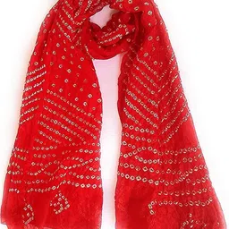 pk hub Art Silk Printed Red Women Dupatta-picture-13