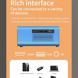 IBS T4 Wifi Mini Portable Projector With Screen Mobile Phone Projector Large Screen And Stereo Speakers (2400 lm / Remote Controller) Portable Projector image 2