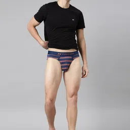 Force NXT Men Assorted Striped Super Combed Cotton Premium Brief image 2