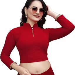 aayansh creations Band collar Women Blouse-picture-10