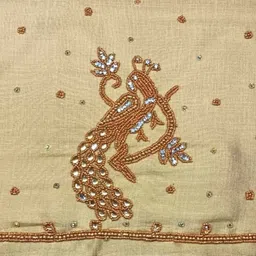 nrfancy Unstitched Art Silk Trouser Fabric Self Design image 2