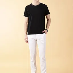 VALEN CLUB Men Solid Mid Rise Comfort Slim Fit Regular Trousers image 5