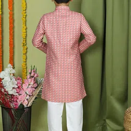 TABARD Boys Geometric Printed Regular Pure Cotton Kurta with Pyjamas image 2