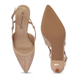 Forever Glam by Pantaloons Textured Kitten Heeled Pumps image 5