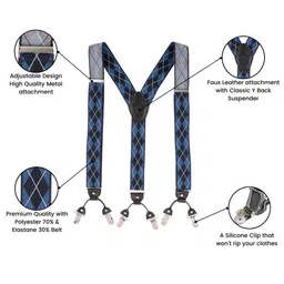 The Tie Hub Diamond Tip Y Back Clip On Suspender image 5