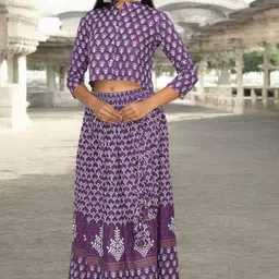 jaipur hand block Printed Stitched Lehenga & Crop Top image 5