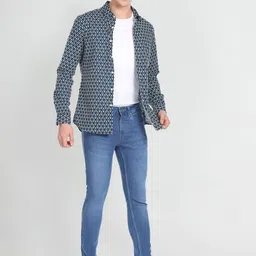 Flying Machine Men Super Skinny Fit Low Distress Light Fade Stretchable Jeans image 5