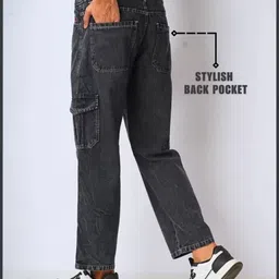 playfeel Men Loose Fit Mid Rise Grey Jeans image 5