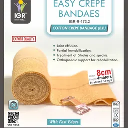 igr EASY CREPE BANDAGE 6CM X 4 MTR SOFT COTTON PAIN RELIEF CREPE BANDAGE Crepe Bandage image 2