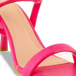 Cogner Women Pink Solid Synthetic Stiletto Heels image 3