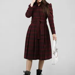 Dlanxa Women Checked Winter Overcoat image 5