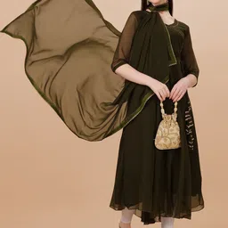 PMD Fashion Gotta Patti Georgette Anarkali Kurta With Dupatta image 2