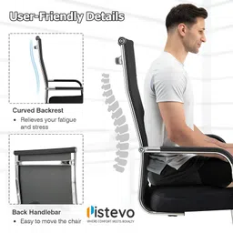 pistevo Office Chair, Studing & Gaming Chair, Home Desk Chair, Library & Reception Chair Leather, Cotton Office Arm Chair image 4