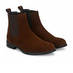 Hirels Men Round Toe Suede Chelsea Boots image 5