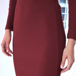 SASSAFRAS Self Design Pencil Midi Skirt image 5