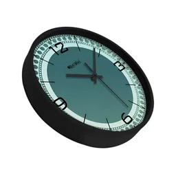 OLIVE TREE Black & Green Printed Round Shaped Contemporary Analogue Wall Clock image 3