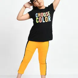 IndiWeaves Girls Pack of 5 Side Striped Pure Cotton Capris image 2