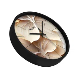 OLIVE TREE Black & Brown Printed Round Shaped Contemporary Analogue Wall Clock image 2