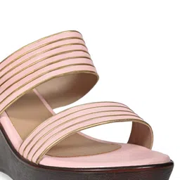 Jove Striped Wedge Synthetic Sandals Heels image 2