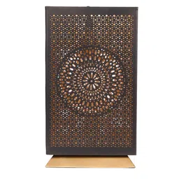 new era Etched Metal Night Lamp with Metal Shade (Antique Gold & Gold) image 5