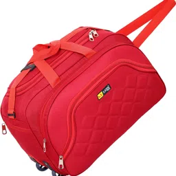 60 L Strolley Duffel Bag - 60 Ltr Duffel Bag - Red - Large Capacity-image-1