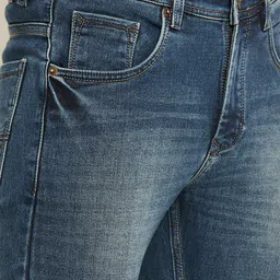 Duke Men Blue Slim Fit Heavy Fade Stretchable Jeans image 3