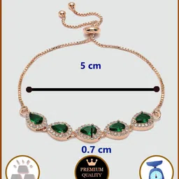 ZENEME Rhodium Plated Tear Drop Delight Cubic Zirconia & Crystals Charm Bracelet image 5