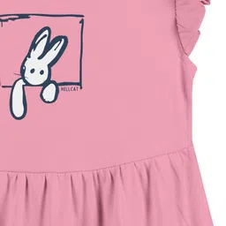 HELLCAT Girls Pack of 2 Printed Flutter Sleeves Cotton Fit and Flare Dresses image 5