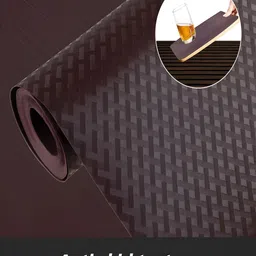 Kuber Industries Set of 2 Brown Checked Anti skid Shelf Liner Organisers image 4