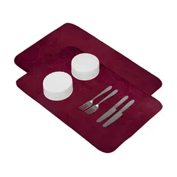 Kuber Industries Set Of 2 Maroon Self Design Dish Dry Mat image 3