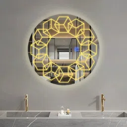 lge Bathroom LED Mirror with Touch Sensor 3 Light Effects, Glass 24x 24 Inch Bathroom Mirror-picture-12