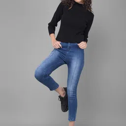 Crimsoune Club Women Mid-Rise Skinny Fit Heavy Fade Stretchable Jeans image 1