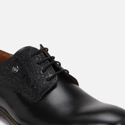 Louis Philippe Men Black Solid Formal Lace Up Shoes image 4