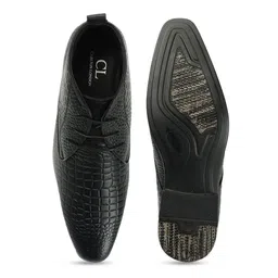 Carlton London Men Textured Leather Round Toe Brogues image 4