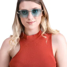 IDOR Unisex Square Sunglasses With UV Protected Lens IDOR-7566-C6 image 5