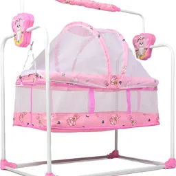 pandaoriginals Premium Quality Butterfly Cradle with Mosquito Net and Wheels StrongSturdy Frame-picture-14