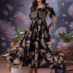 moda rapido Women Maxi Black Below Knee Dress-picture-45